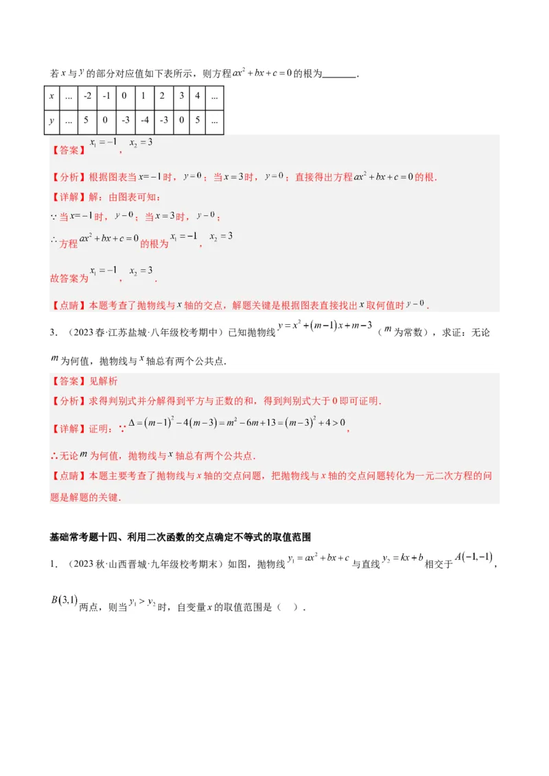 第二十二章二次函数基础常考60题（20个考点）专练（解析版）_初中数学人教版_9下-初中数学人教版_07专项讲练_2023-2024学年九年级数学全册重难点专题提升精讲精练（人教版）