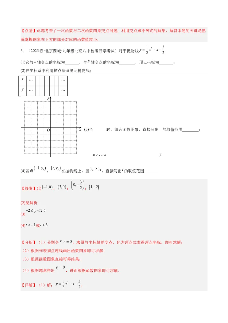 第二十二章二次函数基础常考60题（20个考点）专练（解析版）_初中数学人教版_9下-初中数学人教版_07专项讲练_2023-2024学年九年级数学全册重难点专题提升精讲精练（人教版）