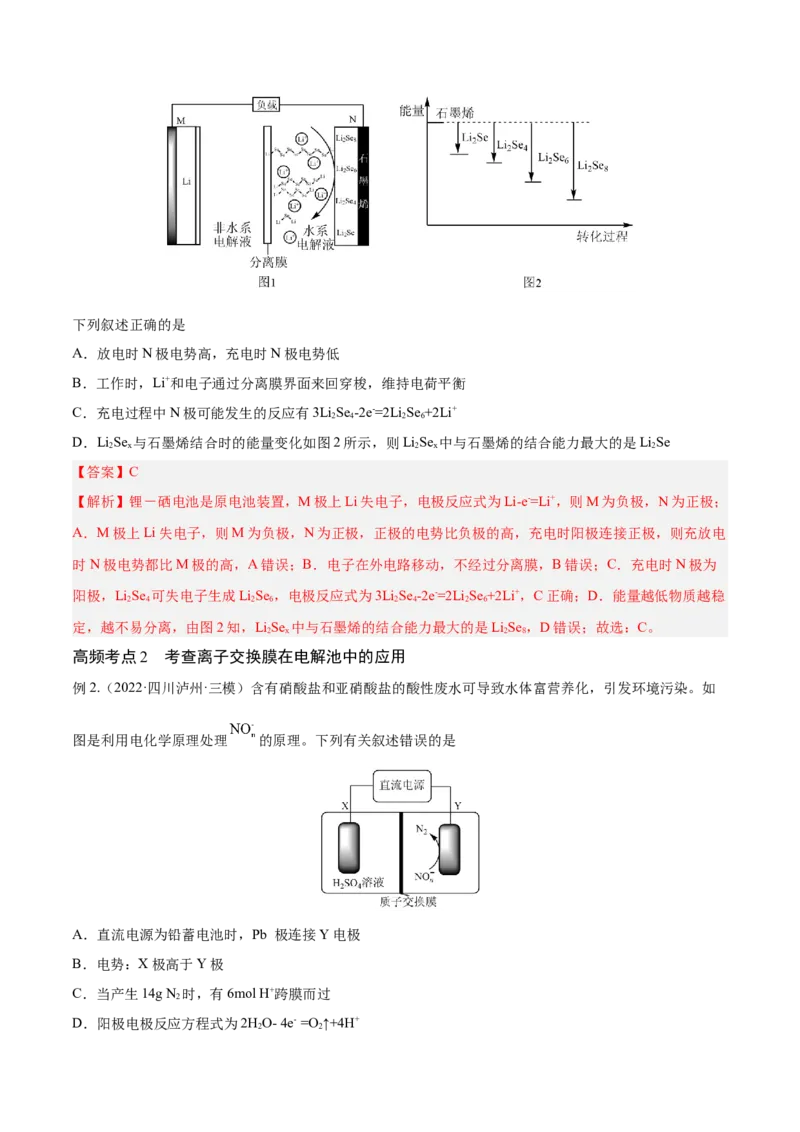 专题讲座（六）电解质介质和隔膜在电化学的作用（讲）-2023年高考化学一轮复习讲练测（全国通用）（解析版）_05高考化学_通用版（老高考）复习资料_2023年复习资料_一轮复习