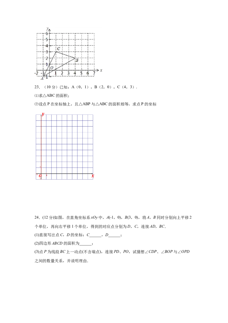 第7章平面直角坐标系（基础篇）-挑战满分七年级数学下册阶段性复习精选精练（人教版）_初中数学人教版_7下-初中数学人教版_7下-初中数学人教版（旧版）赠送_06习题试卷