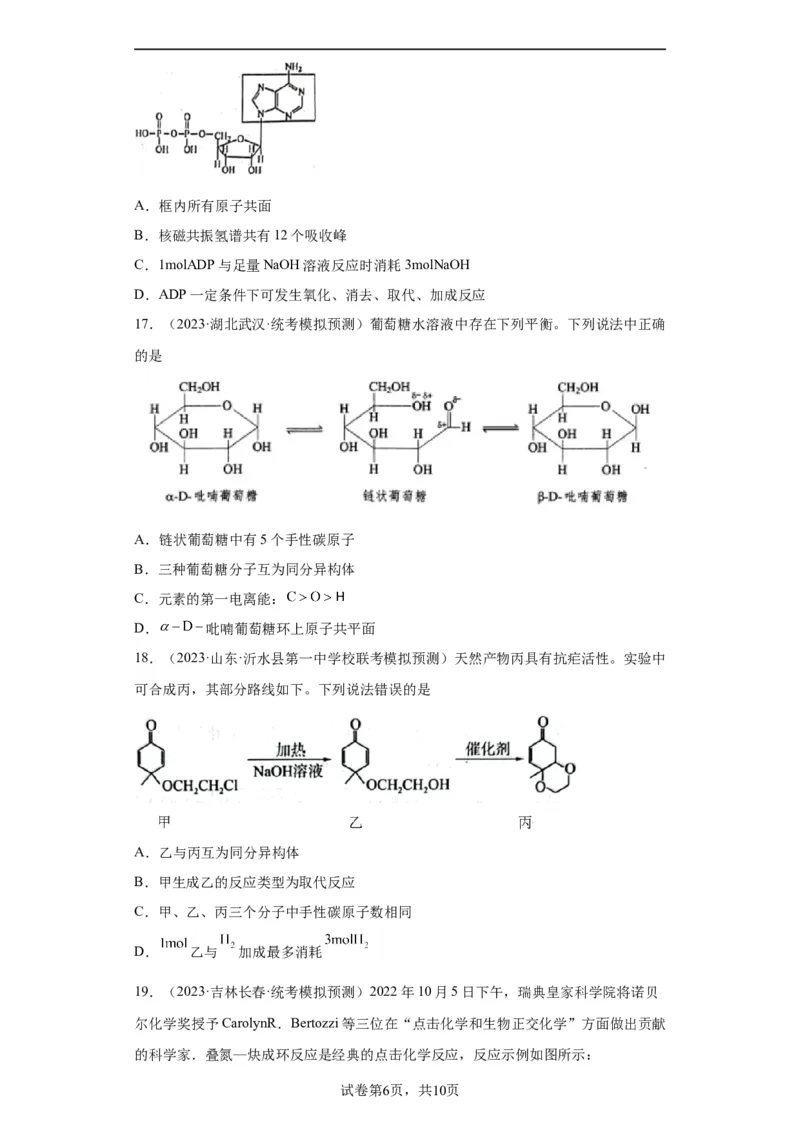 有机化学基础选择题（原卷版）_05高考化学_新高考复习资料_2024年新高考资料_一轮复习资料_2024届高三化学一轮复习&mdash;专项训练