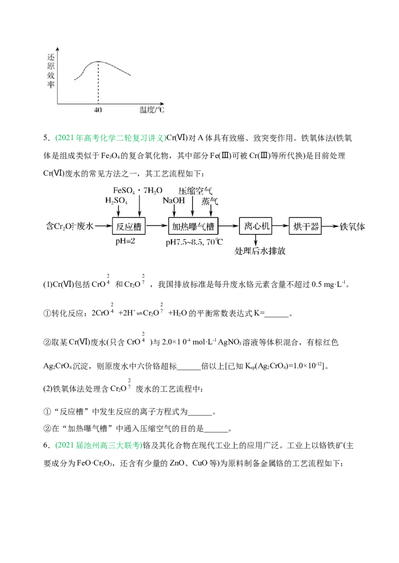 微专题18金属及其化合物制备流程（Cr）-备战2022年高考化学考点微专题（原卷版）_05高考化学_新高考复习资料_2022年新高考资料_备战2022年高考化学考点微专题
