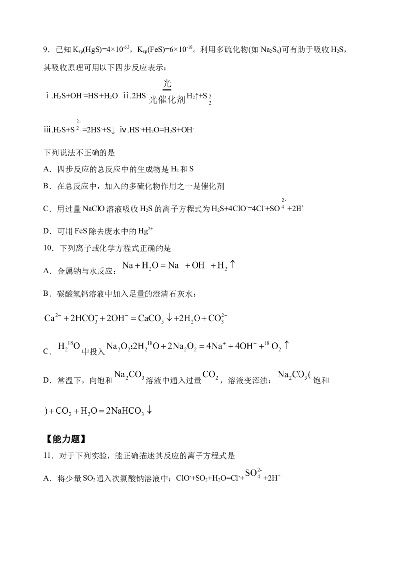 微专题04突破离子方程式书写正误判断中的&ldquo;六大陷阱&rdquo;-备战2022年高考化学考点微专题（原卷版）_05高考化学_新高考复习资料_2022年新高考资料_备战2022年高考化学考点微专题