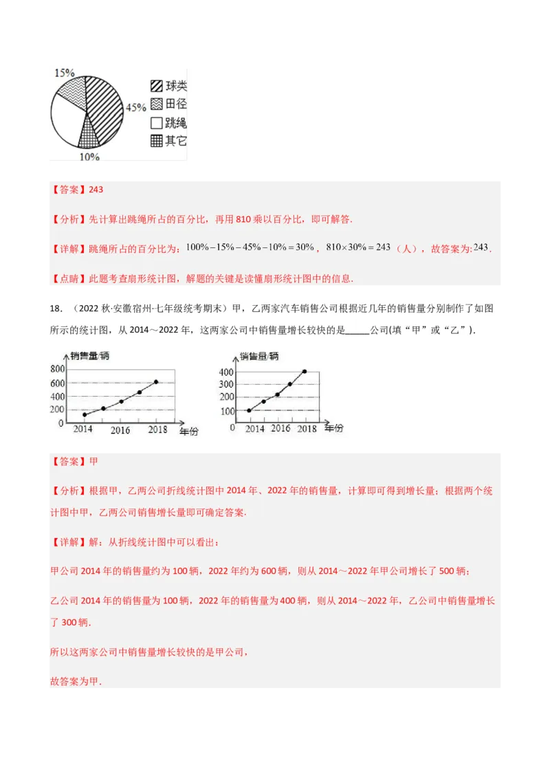 单元测试第十章数据的收集、整理与描述（B卷&middot;能力提升练）（解析版）_new_初中数学人教版_7下-初中数学人教版_7下-初中数学人教版（旧版）赠送_06习题试卷_2单元测试