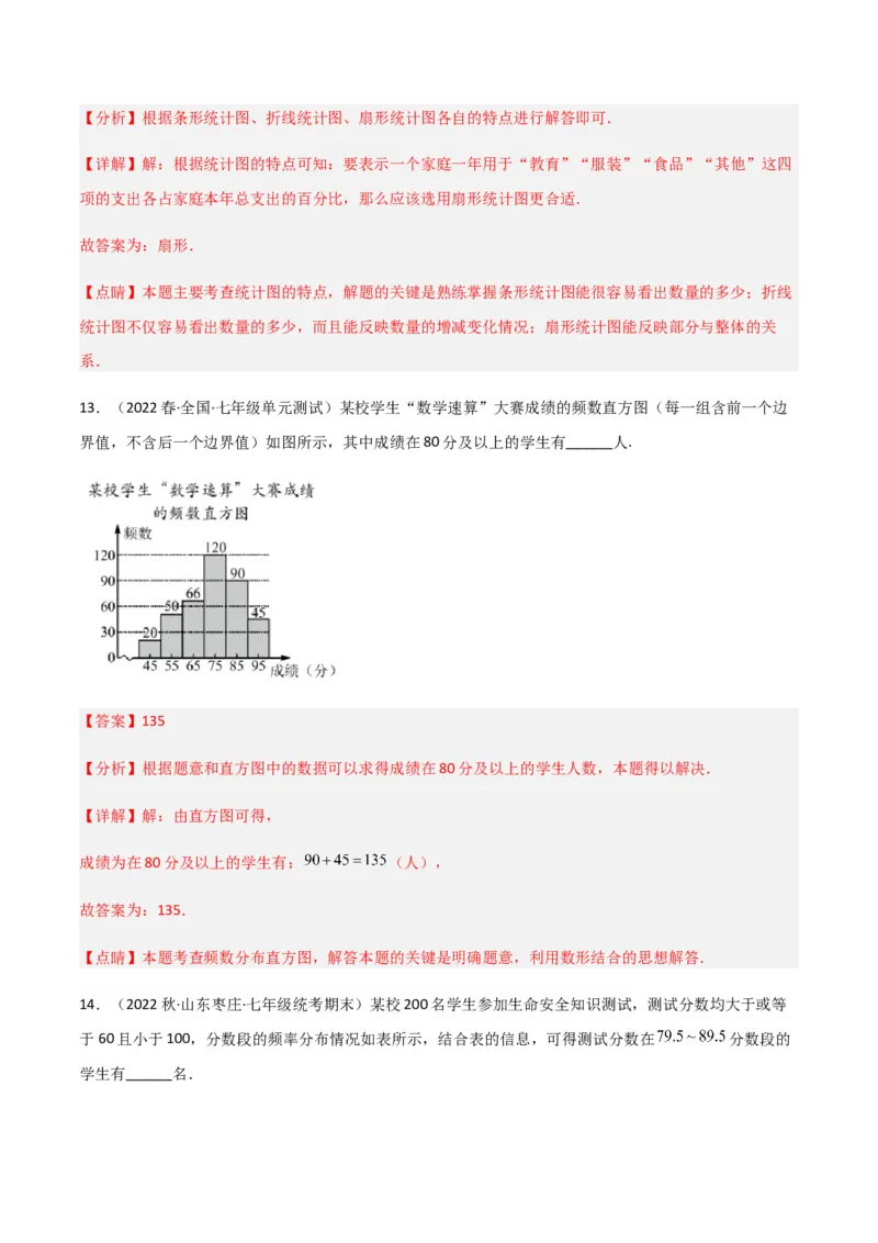单元测试第十章数据的收集、整理与描述（B卷&middot;能力提升练）（解析版）_new_初中数学人教版_7下-初中数学人教版_7下-初中数学人教版（旧版）赠送_06习题试卷_2单元测试