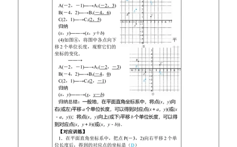 第1课时用坐标的变化表示平移_初中数学人教版_7下-初中数学人教版_7下-初中数学人教版（2025春季新版）持续更新_03教案齐全_第九章平面直角坐标系_9.2坐标方法的简单应用