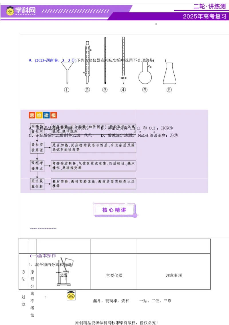 热点专项教材实验盘点（原卷版）_05高考化学_2025年新高考资料_二轮复习_上好课2025年高考化学二轮复习讲练测（新高考通用）3379109_主题七化学实验
