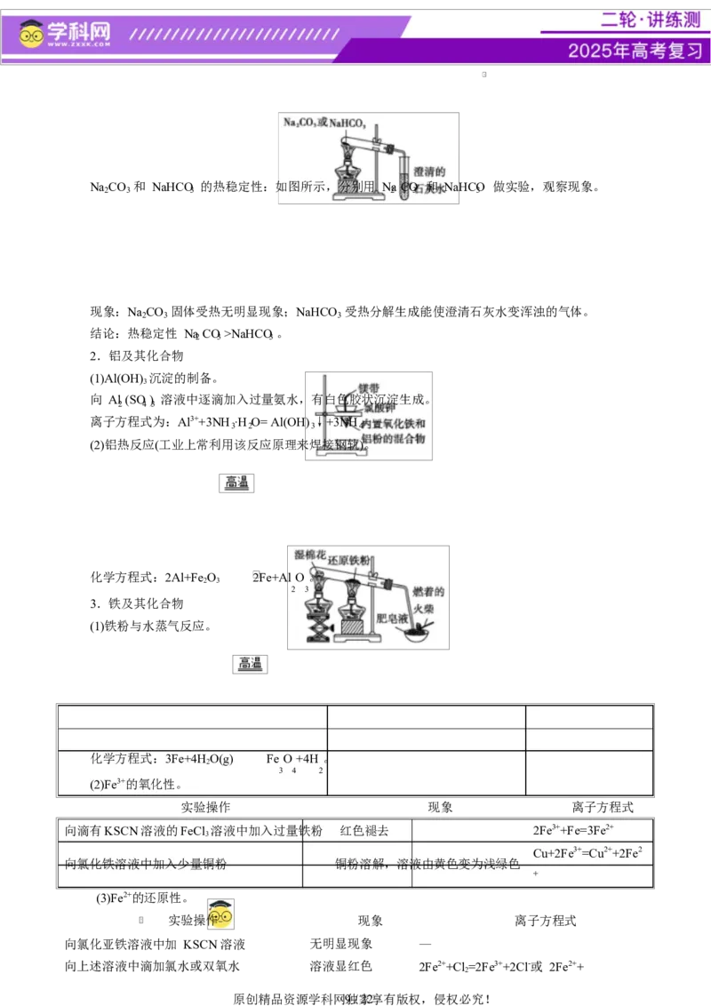 热点专项教材实验盘点（原卷版）_05高考化学_2025年新高考资料_二轮复习_上好课2025年高考化学二轮复习讲练测（新高考通用）3379109_主题七化学实验