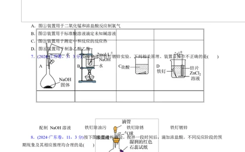 热点专项教材实验盘点（原卷版）_05高考化学_2025年新高考资料_二轮复习_上好课2025年高考化学二轮复习讲练测（新高考通用）3379109_主题七化学实验