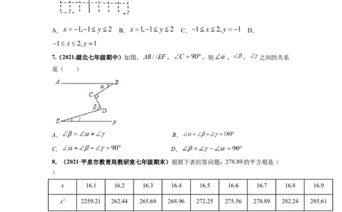 期中押题测试卷（测试内容：第五-七章）-高频考点七年级数学下册高频考点专题突破（人教版）（原卷版）_初中数学人教版_7下-初中数学人教版_7下-初中数学人教版（旧版）赠送