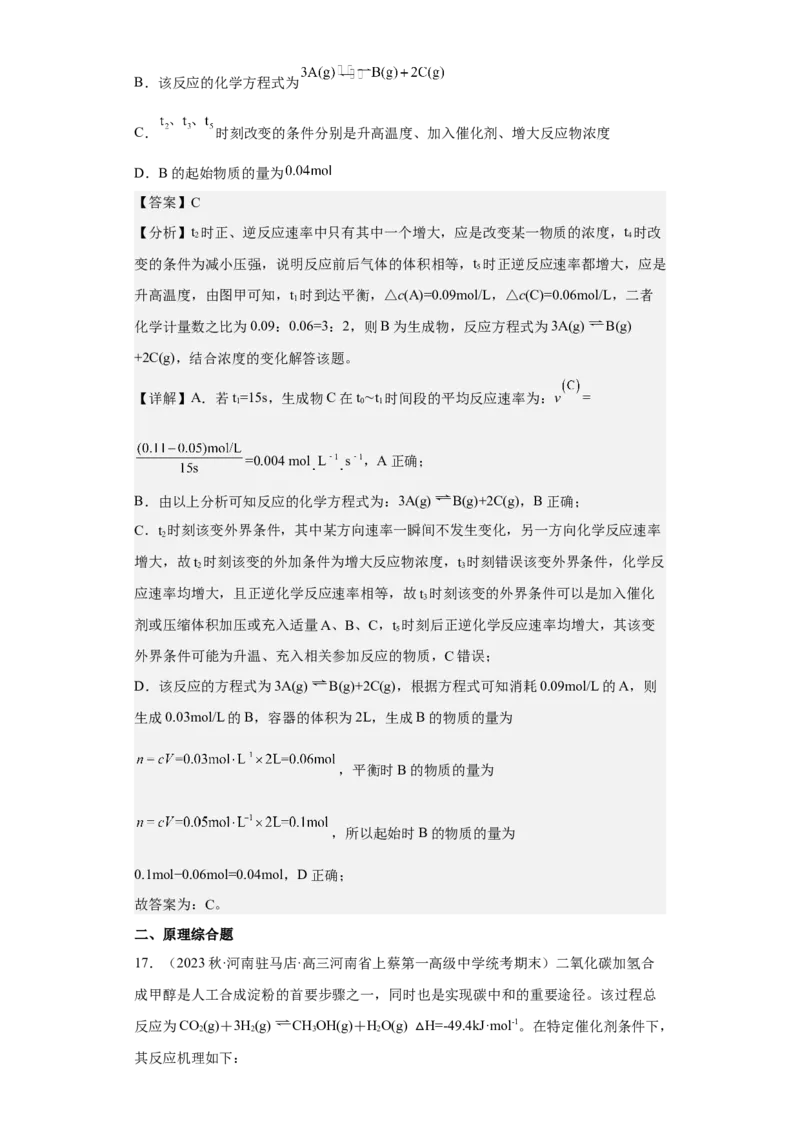 专题十二化学反应速率与化学平衡（专练）-冲刺2023年高考化学二轮复习核心考点逐项突破（解析版）_05高考化学_新高考复习资料_2023年新高考资料_二轮复习
