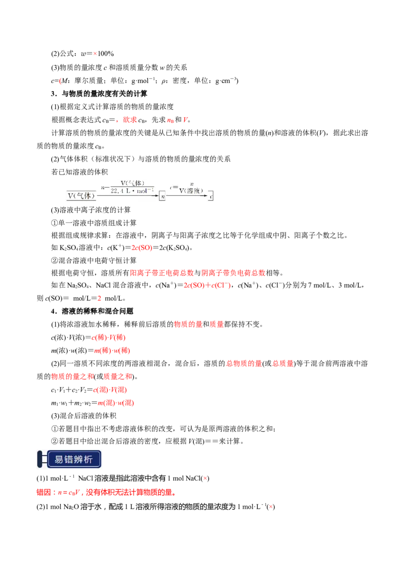知识清单04物质的量（解析版）_05高考化学_2025年新高考资料_一轮复习_上好课2025年高考化学一轮复习知识清单3246985