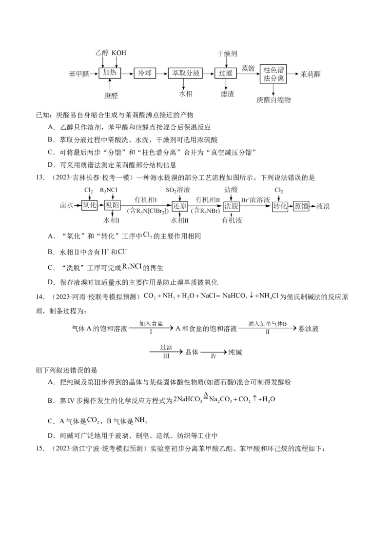 热点03微型工艺流程-2024年高考化学热点&middot;重点&middot;难点专练（新高考专用）（原卷版）_05高考化学_2024年新高考资料_3.2024专项复习