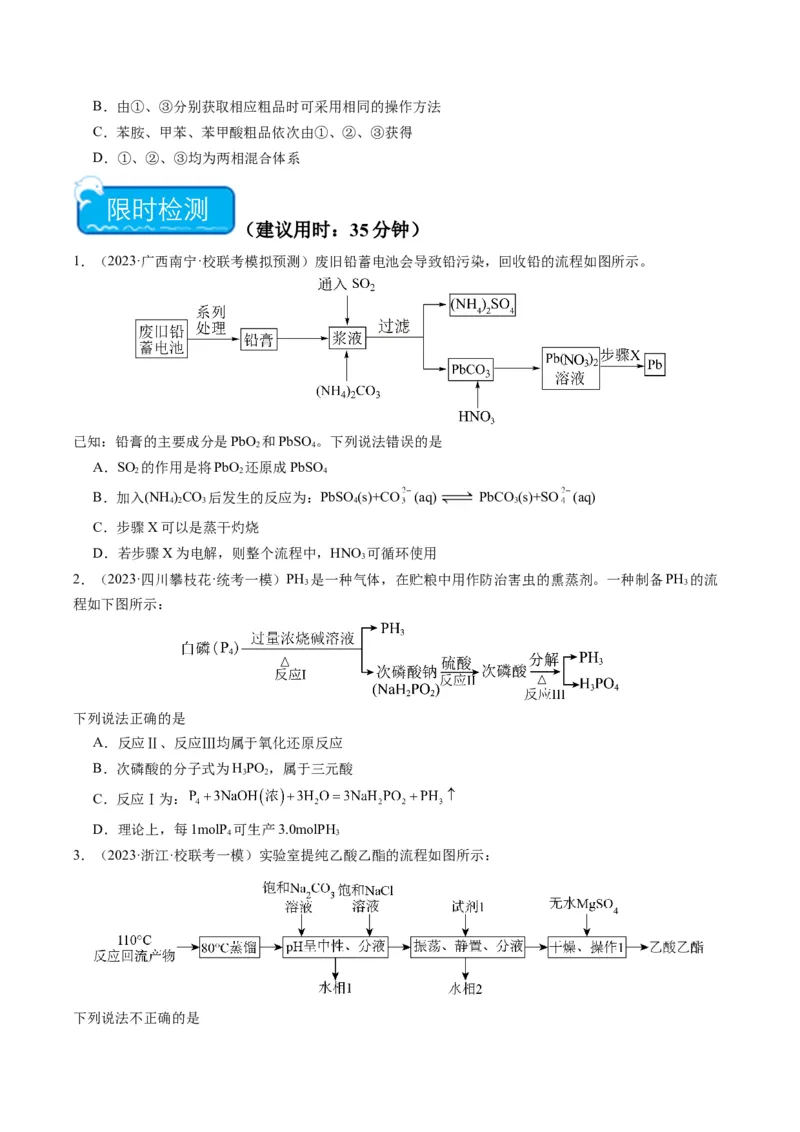 热点03微型工艺流程-2024年高考化学热点&middot;重点&middot;难点专练（新高考专用）（原卷版）_05高考化学_2024年新高考资料_3.2024专项复习