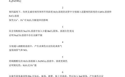 十四　表格实验中实验操作与实验目的正误判断淘宝店：红太阳资料库_05高考化学_2025年新高考资料_二轮复习_2025年高考化学大二轮_2025化学二轮复习_大二轮专题复习_考前静悟