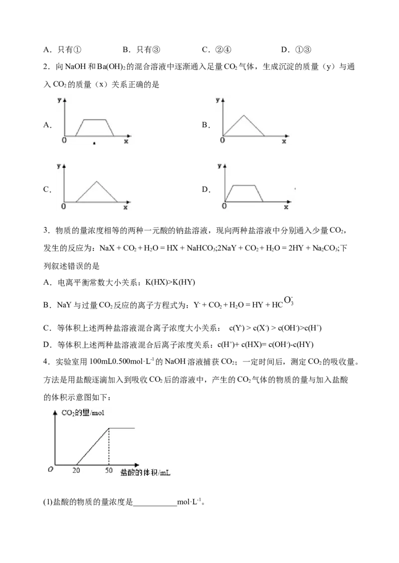 微专题29无机反应图像题及综合应用-备战2022年高考化学考点微专题（原卷版）_05高考化学_新高考复习资料_2022年新高考资料_备战2022年高考化学考点微专题