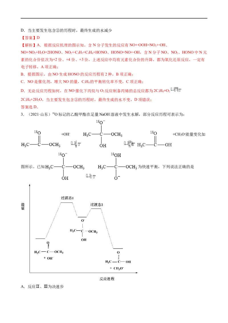 热点05反应机理图和能量历程图（解析版）_05高考化学_新高考复习资料_2023年新高考资料_专项复习_2023年高考化学热点&middot;重点&middot;难点专练（新高考专用）