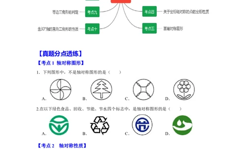 满分秘诀专题05轴对称（考点突破）（原卷版）_初中数学人教版_8上-初中数学人教版_旧版_06习题试卷_6期中期末复习专题