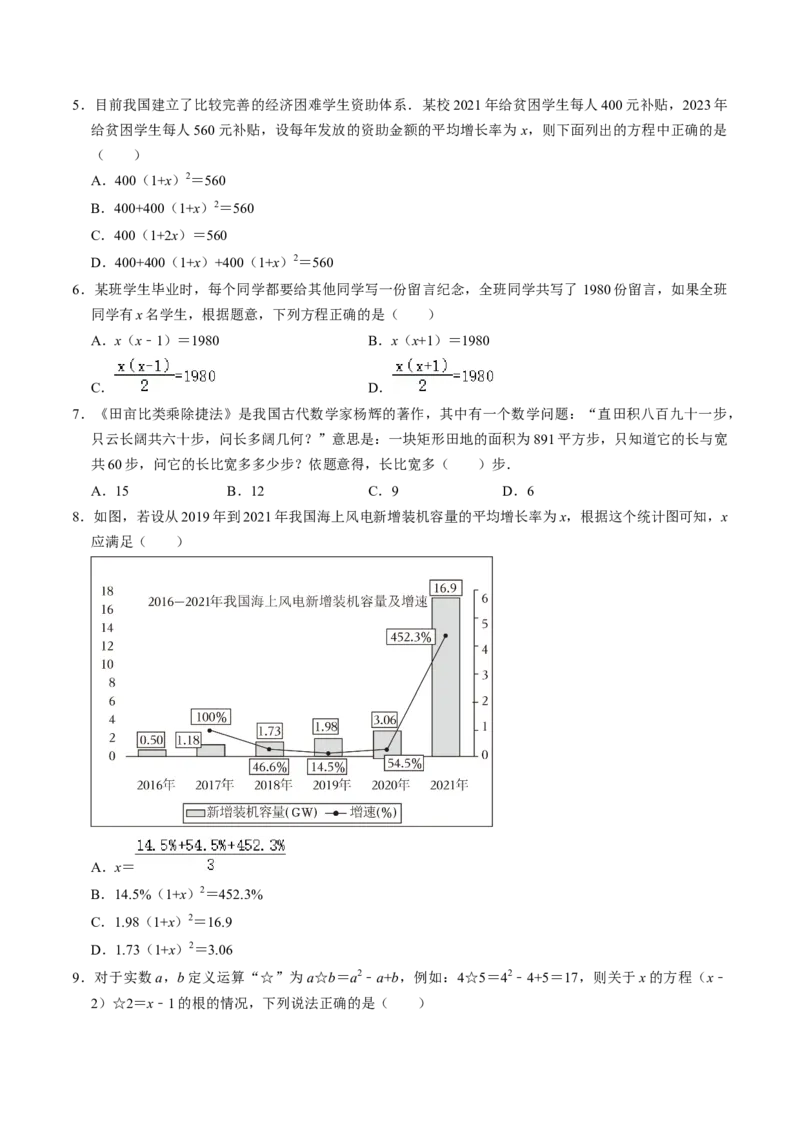 第07讲实际问题与一元二次方程（7个知识点+2类热点题型讲练+习题巩固）（学生版）_初中数学_九年级数学上册（人教版）_同步讲义-U18_2025版
