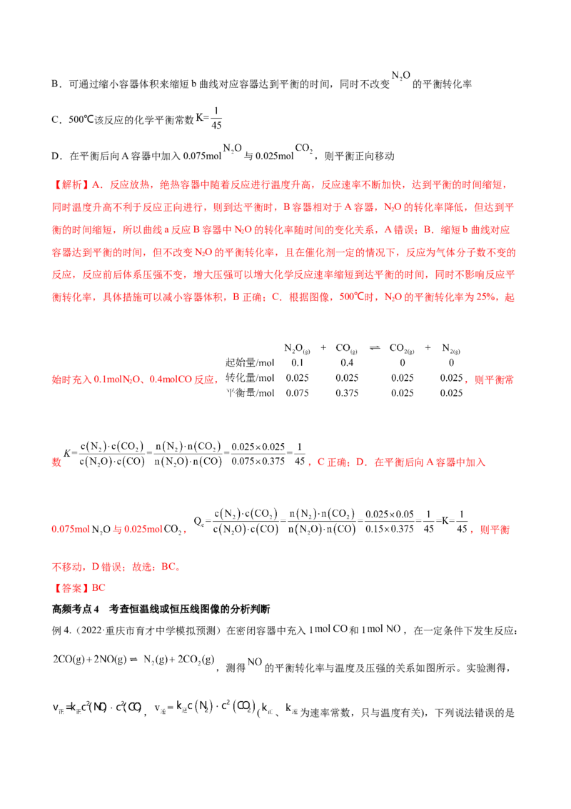 专题讲座（七）常考速率、平衡图像题解题策略（讲）-2023年高考化学一轮复习讲练测（全国通用）（解析版）_05高考化学_通用版（老高考）复习资料_2023年复习资料_一轮复习