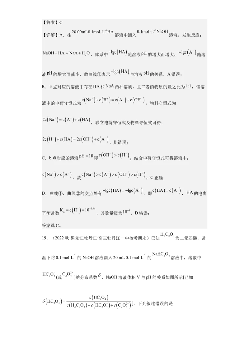 专题十五盐类的水解（专练）-冲刺2023年高考化学二轮复习核心考点逐项突破（解析版）_05高考化学_新高考复习资料_2023年新高考资料_二轮复习
