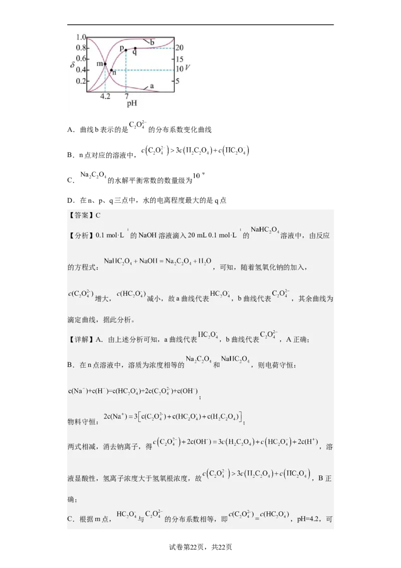 专题十五盐类的水解（专练）-冲刺2023年高考化学二轮复习核心考点逐项突破（解析版）_05高考化学_新高考复习资料_2023年新高考资料_二轮复习