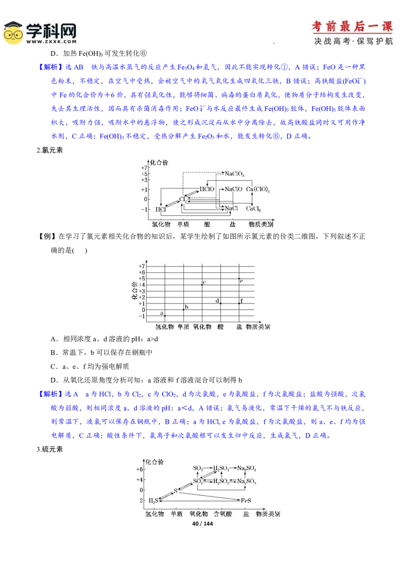 化学-2024年高考考前最后一课_05高考化学_2024年新高考资料_5.2024三轮冲刺_化学（含PDF，可直接打印）-2024年高考考前最后一课