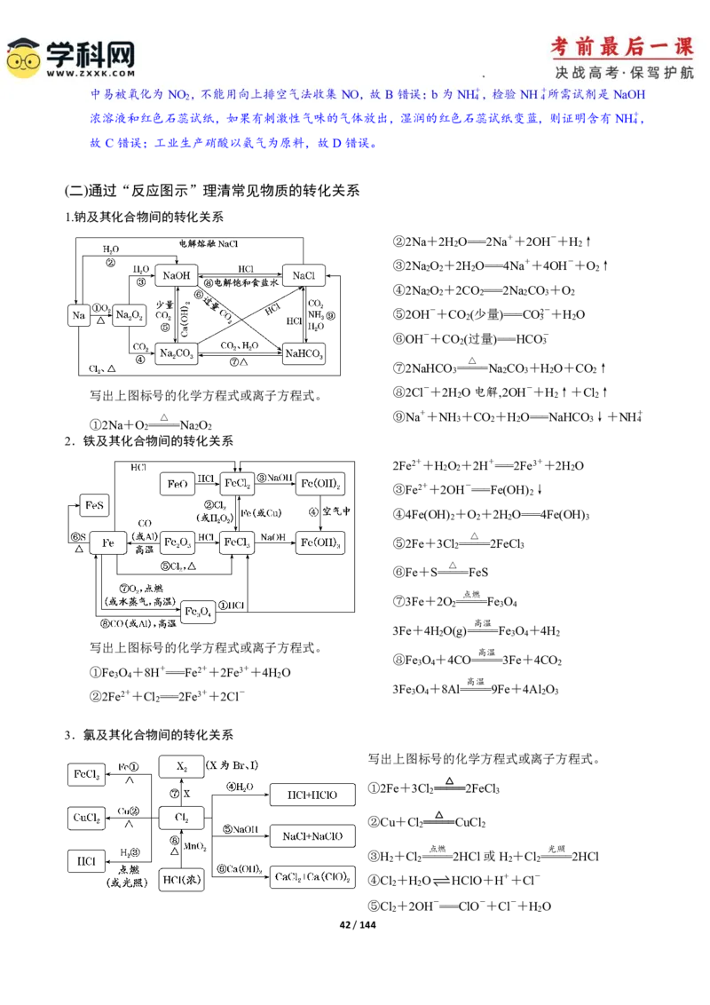 化学-2024年高考考前最后一课_05高考化学_2024年新高考资料_5.2024三轮冲刺_化学（含PDF，可直接打印）-2024年高考考前最后一课