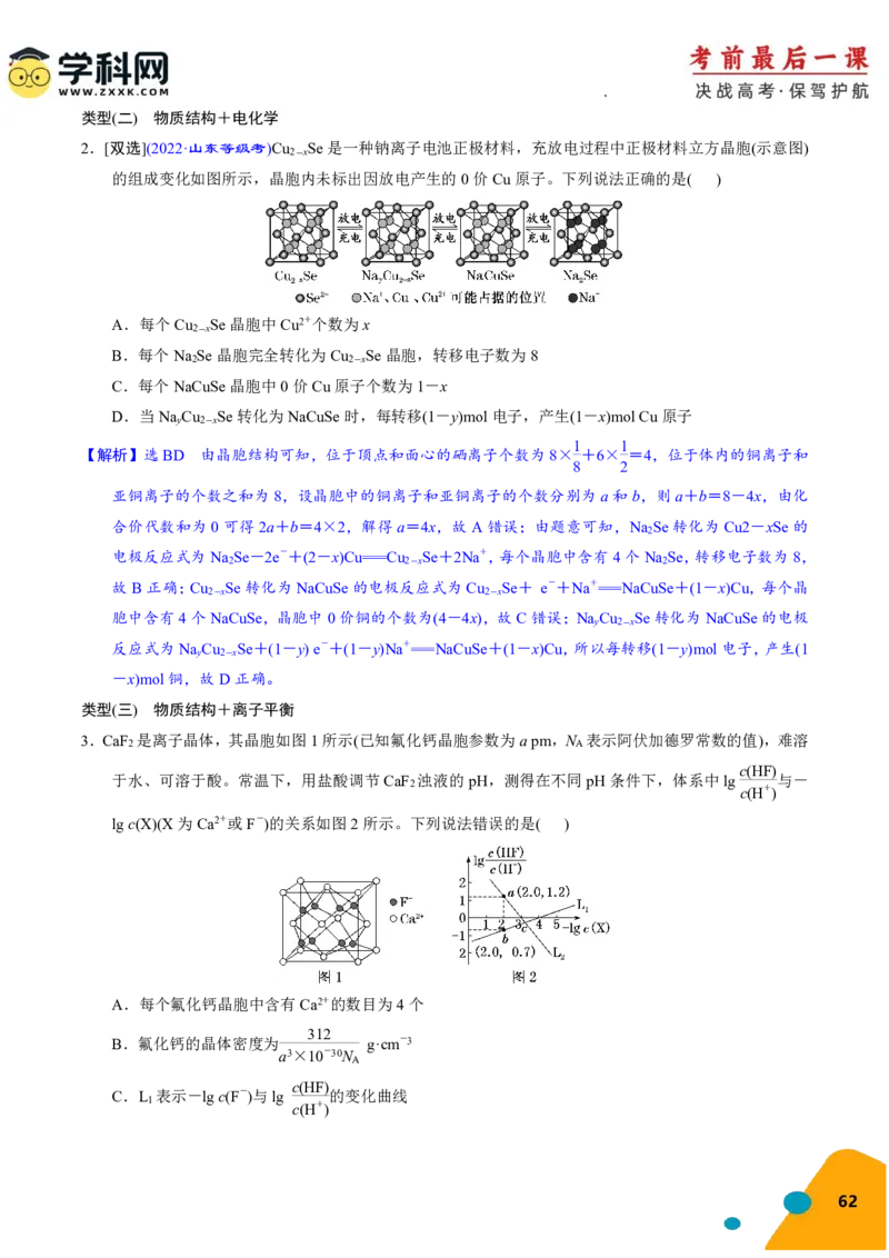 化学-2024年高考考前最后一课_05高考化学_2024年新高考资料_5.2024三轮冲刺_化学（含PDF，可直接打印）-2024年高考考前最后一课