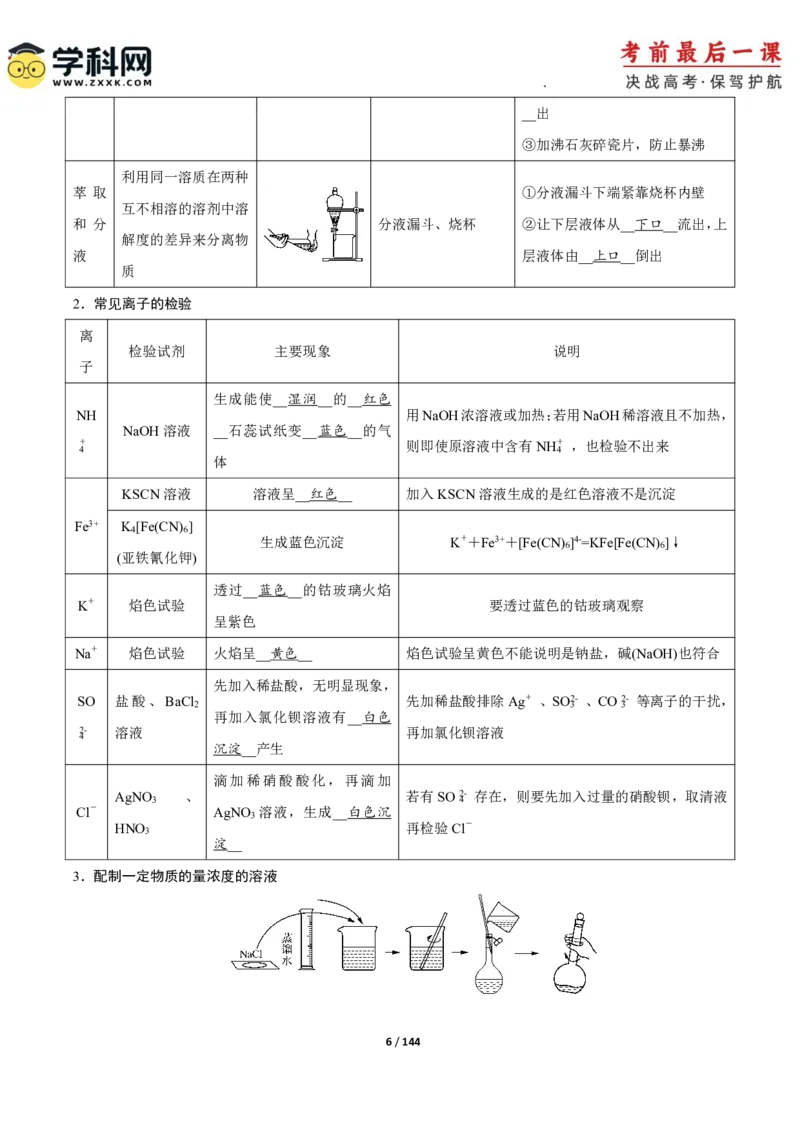 化学-2024年高考考前最后一课_05高考化学_2024年新高考资料_5.2024三轮冲刺_化学（含PDF，可直接打印）-2024年高考考前最后一课