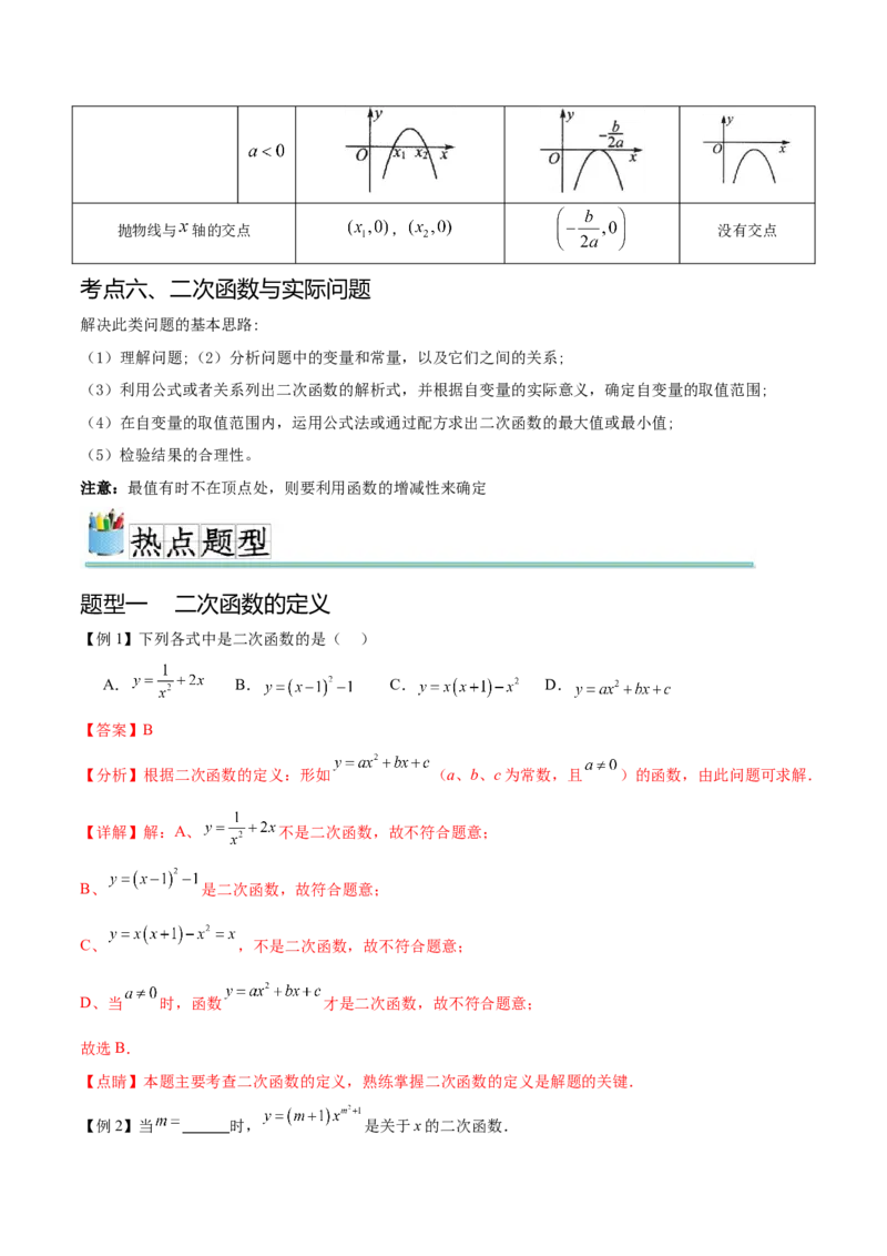 热点专题02二次函数（11个热点）（解析版）_初中数学人教版_9下-初中数学人教版_07专项讲练_2023-2024学年九年级数学全册重难热点提升精讲与过关测试（人教版）