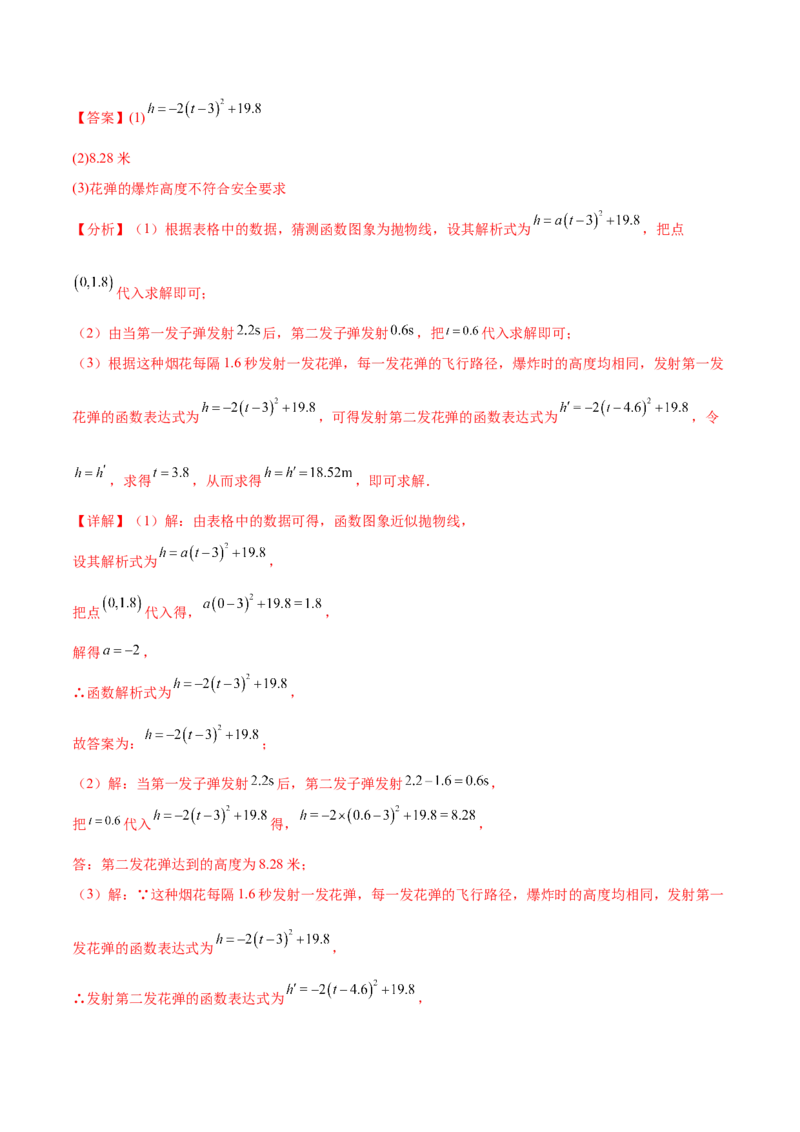 热点专题02二次函数（11个热点）（解析版）_初中数学人教版_9下-初中数学人教版_07专项讲练_2023-2024学年九年级数学全册重难热点提升精讲与过关测试（人教版）