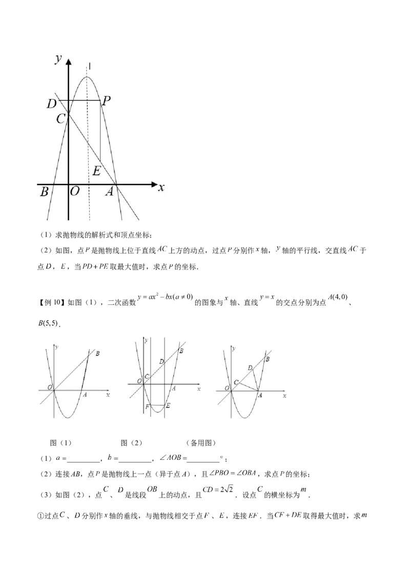 难点冲刺02二次函数的六个最值问题（原卷版）_初中数学人教版_9下-初中数学人教版_07专项讲练_2023-2024学年九年级数学全册重难热点提升精讲与过关测试（人教版）