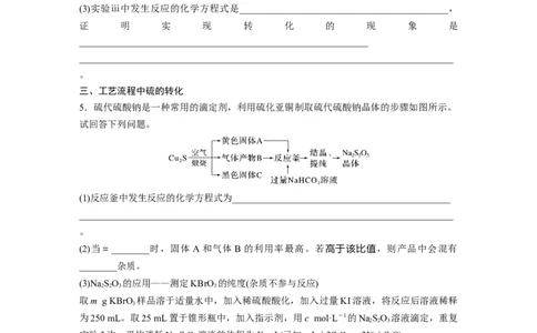 大单元二　第五章　第21讲　硫及其化合物的相互转化_05高考化学_2025年新高考资料_一轮复习_2025大一轮复习讲义+课件（完结）_2025大一轮复习讲义化学学生用书Word版文档全书