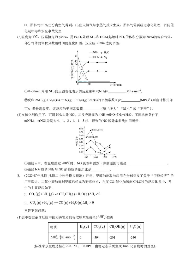 押非选择题化学反应原理综合题（原卷版）-备战2024年高考化学临考题号押题（辽宁、黑龙江、吉林专用）_05高考化学_2024年新高考资料_5.2024三轮冲刺