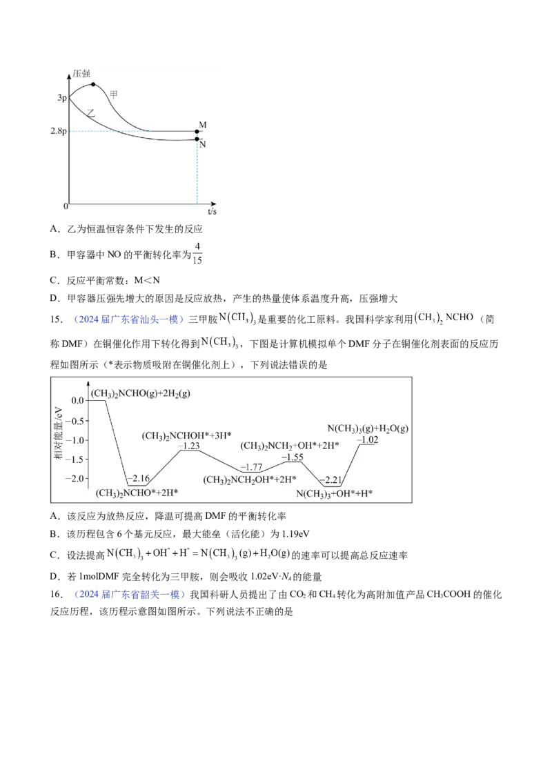 押广东卷第15题&nbsp;化学反应速率与平衡&nbsp;&nbsp;水溶液中的离子平衡（原卷版）_05高考化学_2024年新高考资料_5.2024三轮冲刺_备战2024年高考化学临考题号押题（广东卷）323301515