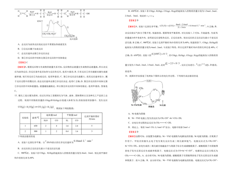 原创（新高考）2021届高考考前冲刺卷化学（十三）教师版_05高考化学_新高考复习资料_2021新高考资料_2021届高考考前冲刺卷（新高考）5.31更新
