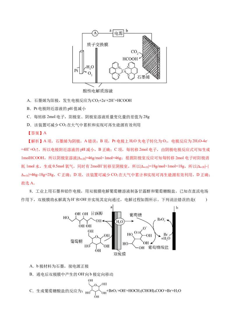 热点专项电化学中离子交换膜的应用（解析版）_05高考化学_2025年新高考资料_二轮复习_上好课2025年高考化学二轮复习讲练测（新高考通用）3379109_主题三化学反应原理