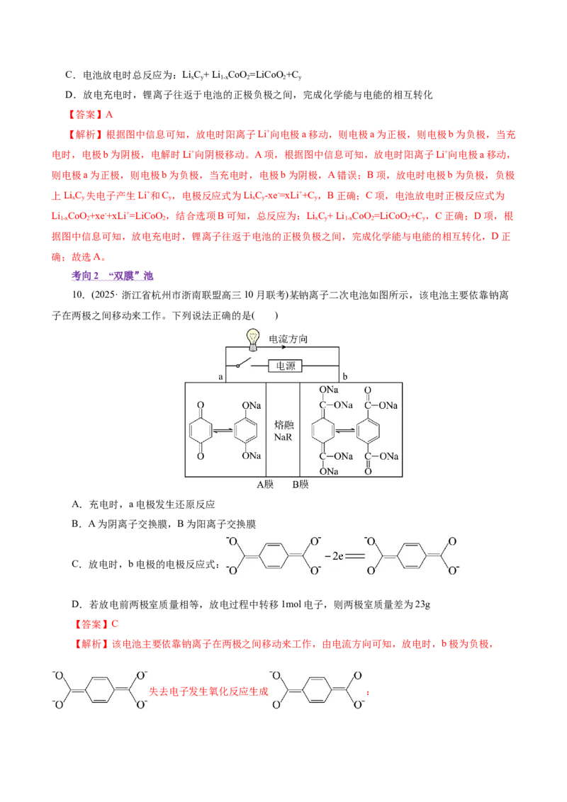 热点专项电化学中离子交换膜的应用（解析版）_05高考化学_2025年新高考资料_二轮复习_上好课2025年高考化学二轮复习讲练测（新高考通用）3379109_主题三化学反应原理