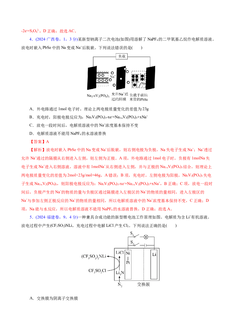热点专项电化学中离子交换膜的应用（解析版）_05高考化学_2025年新高考资料_二轮复习_上好课2025年高考化学二轮复习讲练测（新高考通用）3379109_主题三化学反应原理