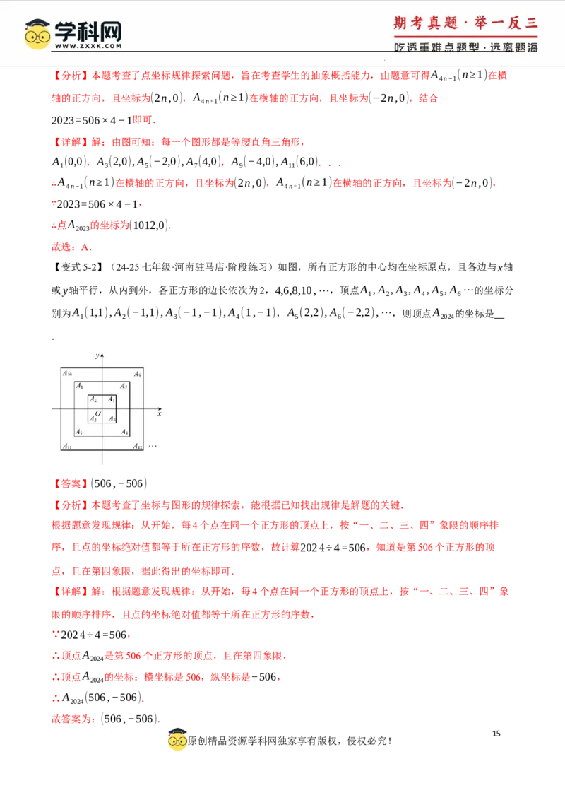 专题9.3平面直角坐标系中点的坐标规律探究八大题型（举一反三）（人教版2024）（解析版）_初中数学人教版_7下-初中数学人教版_7下-初中数学人教版（2025春季新版）持续更新