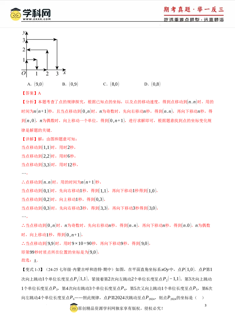 专题9.3平面直角坐标系中点的坐标规律探究八大题型（举一反三）（人教版2024）（解析版）_初中数学人教版_7下-初中数学人教版_7下-初中数学人教版（2025春季新版）持续更新
