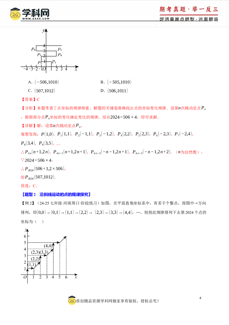 专题9.3平面直角坐标系中点的坐标规律探究八大题型（举一反三）（人教版2024）（解析版）_初中数学人教版_7下-初中数学人教版_7下-初中数学人教版（2025春季新版）持续更新
