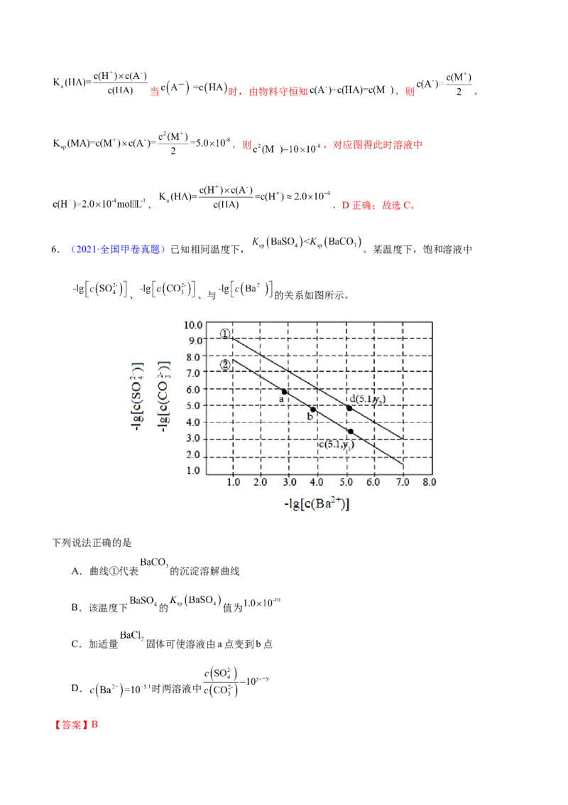 专题十六沉淀溶解平衡（专讲）-冲刺2023年高考化学二轮复习核心考点逐项突破（解析版）_05高考化学_新高考复习资料_2023年新高考资料_二轮复习