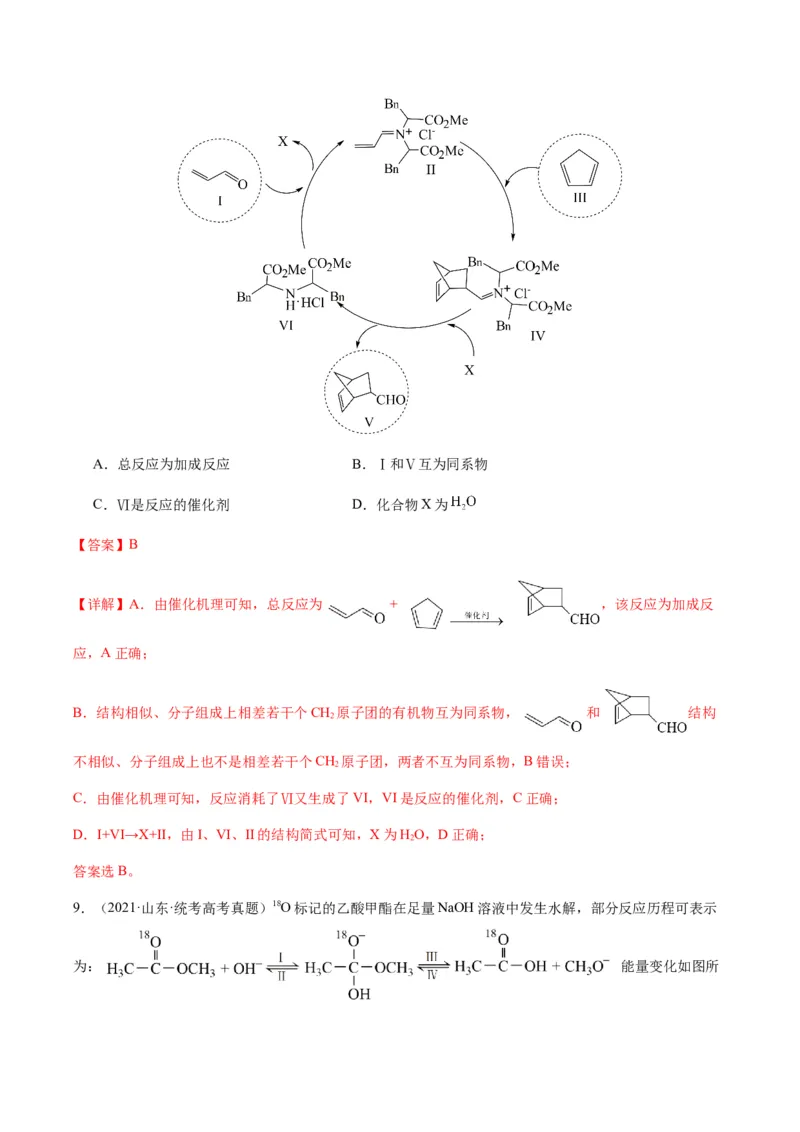 热点06化学反应机理（反应历程）图像分析-2024年高考化学热点&middot;重点&middot;难点专练（新高考专用）（解析版）_05高考化学_2024年新高考资料_3.2024专项复习
