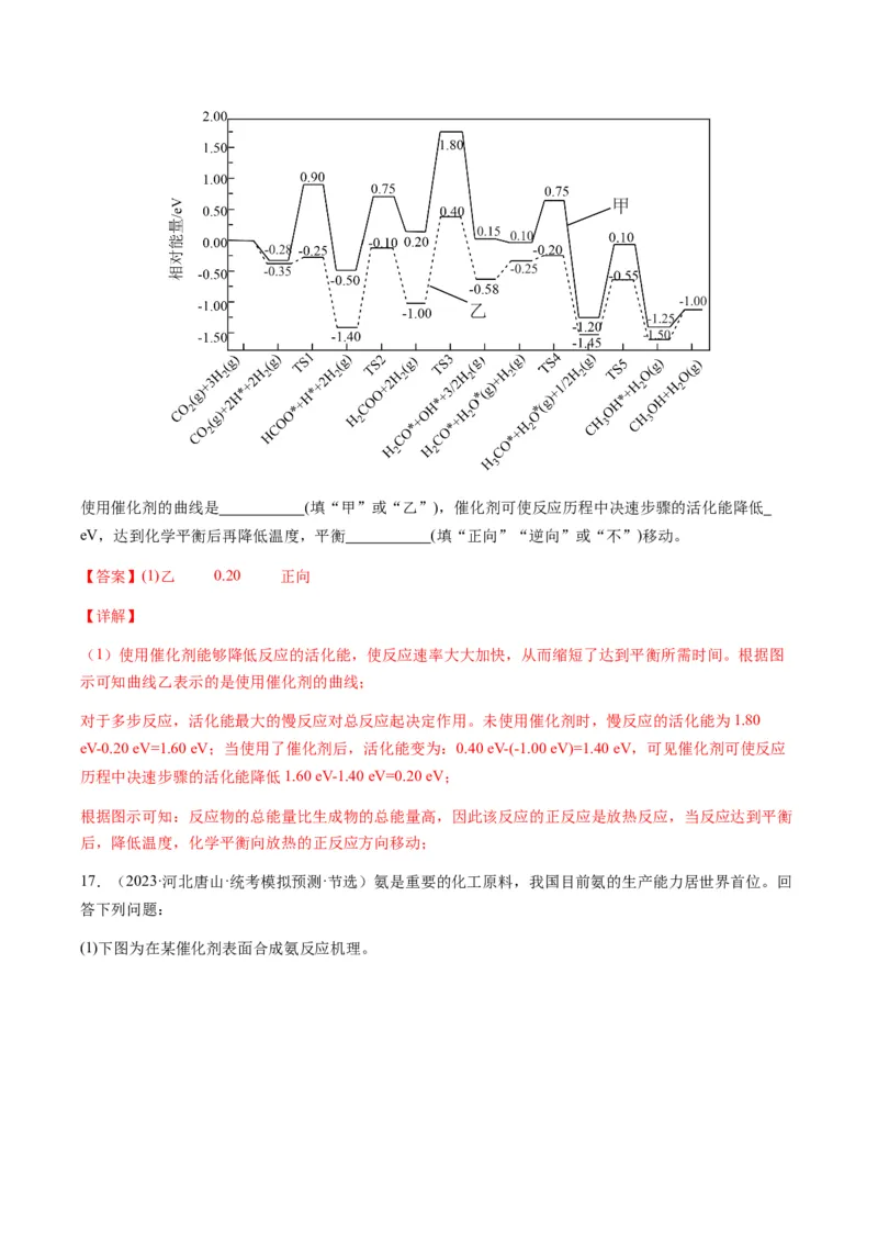 热点06化学反应机理（反应历程）图像分析-2024年高考化学热点&middot;重点&middot;难点专练（新高考专用）（解析版）_05高考化学_2024年新高考资料_3.2024专项复习