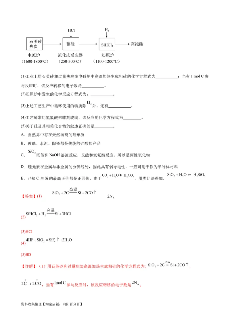 专题突破卷04&nbsp;非金属及其化合物（解析版）_05高考化学_新高考复习资料_2024年新高考资料_一轮复习资料_完2024年高考化学一轮复习考点通关卷（新高考通用）_专题突破卷
