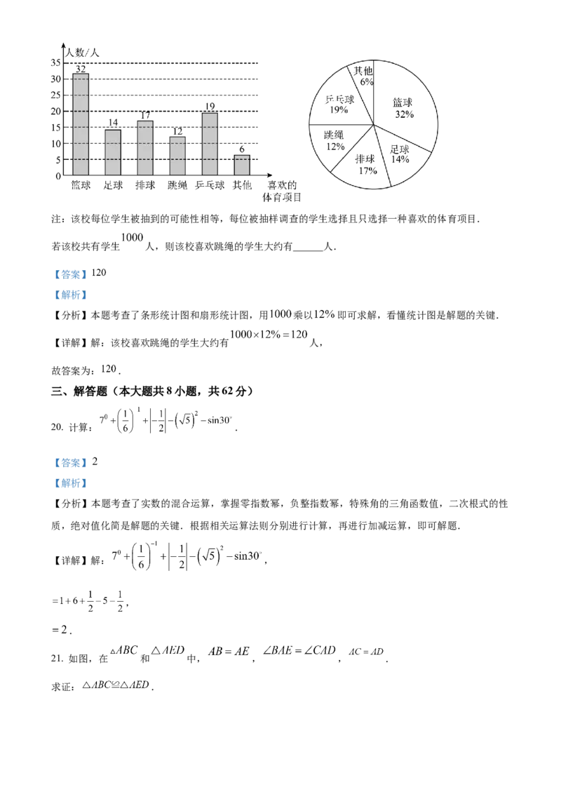 精品解析：2024年云南省中考数学试题（解析版）_new_初中数学人教版_9下-初中数学人教版_09中考真题_2024中考数学真题