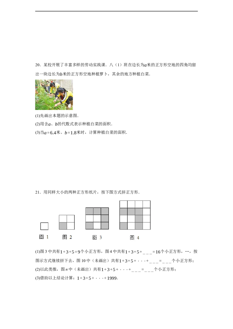 人教版2024七年级数学上册第四章整式的加减单元测试卷（含解析）_初中数学人教版_7上-初中数学人教版_7上-初中数学人教版（新版）_06习题试卷_单元测试_单元试卷含解析