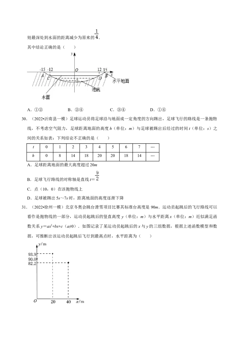 第22章二次函数（原卷版）_初中数学人教版_9上-初中数学人教版_07专项讲练_培优方案九年级数学上册章节重点复习考点讲义（人教版）_第22章二次函数